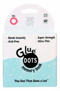 Glue Dots 3/8-Inch Memory Dot Roll, 300-Clear Dots