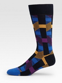 A magnetic geometric pattern is neatly woven in a soft cotton blend with signature logo detail.Mid-calf heightCotton/polyamide/elastaneMachine washImported A magnetic geometric pattern is neatly woven in a soft cotton blend with signature logo detail.Mid-calf heightCotton/polyamide/elastaneMachine washImported