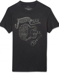Pay homage to one of music's legend with this cool Johnny Cash tee from Lucky Brand Jeans. Pay homage to one of music's legend with this cool Johnny Cash tee from Lucky Brand Jeans.