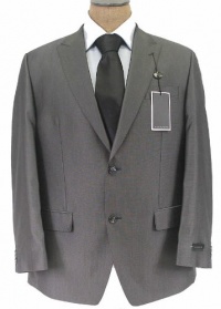 Sean John Mens 2 Button Pleated Dark Gray Pindot Suit
