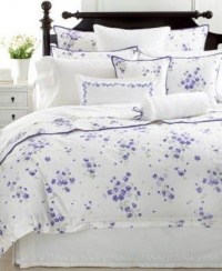 Martha Stewart TROUSSEAU VIOLETS Standard Pillowcases, Pair - White Embroidered Blossoms Martha Stewart TROUSSEAU VIOLETS Standard Pillowcases, Pair - White Embroidered Blossoms