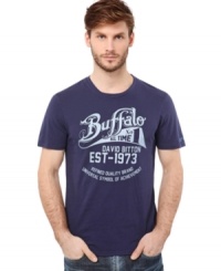 Go bold on your basics. This T shirt from Buffalo David Bitton gives your streetwear a stylish vibe. Go bold on your basics. This T shirt from Buffalo David Bitton gives your streetwear a stylish vibe.