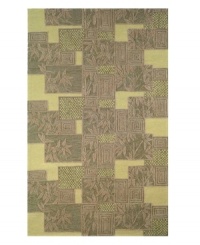 Like paradise under your feet, the Cargo Bamboo area rug features scattered patchwork of bamboo leaves and carved labyrinthine swirls for a rich, textural surface. Hand-hooked of durable, synthetic fibers, it is ideal for use either indoors or outdoors. Like paradise under your feet, the Cargo Bamboo area rug features scattered patchwork of bamboo leaves and carved labyrinthine swirls for a rich, textural surface. Hand-hooked of durable, synthetic fibers, it is ideal for use either indoors or outdoors.