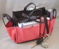 Jolie Black & Pink Handbag Purse Organizer Travel Cosmetic Make-Up Tote Insert Dimensions: L 7.5x H 6x W 3.5 Jolie Black & Pink Handbag Purse Organizer Travel Cosmetic Make-Up Tote Insert Dimensions: L 7.5x H 6x W 3.5