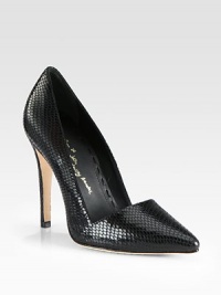 For textural appeal, try this fashionable snake-print leather silhouette with a timeless point toe. Self-covered heel, 4½ (115mm)Snake-print leather upperPoint toeLeather lining and solePadded insoleImported For textural appeal, try this fashionable snake-print leather silhouette with a timeless point toe. Self-covered heel, 4½ (115mm)Snake-print leather upperPoint toeLeather lining and solePadded insoleImported