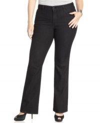 Get a sleek look in Not Your Daughter's Jeans' plus size bootcut jeans, featuring a control panel for a flattering shape. Get a sleek look in Not Your Daughter's Jeans' plus size bootcut jeans, featuring a control panel for a flattering shape.