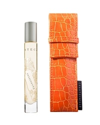 Chantecaille's beautiful signature scents now have convenience and portability. The elegant, silk-screened glass tube arrives in a chic orange pouch.The Indian pink Frangipani blossom, know as The Eternal Perfume in Oriental civilizations, is deeply sensual and spiritual. It is anchored in Exotic Orange and intense Vanilla.