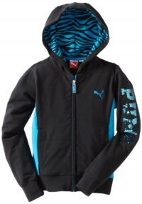 Puma-Kids Girls 7-16 Zebra Lined Hoodie, Black, Small Puma-Kids Girls 7-16 Zebra Lined Hoodie, Black, Small