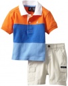 Nautica Baby-Boys Infant 2 Piece Color Block Polo Set