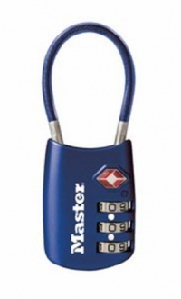 Master Lock 4688DBLU TSA Accepted Cable Luggage Lock, Blue Master Lock 4688DBLU TSA Accepted Cable Luggage Lock, Blue