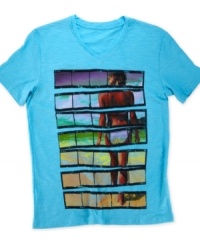 Color up your casual look with this graphic t-shirt from Bar III. Color up your casual look with this graphic t-shirt from Bar III.