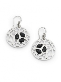THE LOOKOval stone accentsMedallion with cutoutsRhodium-plated sterling silver settingHook backTHE MEASUREMENTDiameter, about 1.25ORIGINImported THE LOOKOval stone accentsMedallion with cutoutsRhodium-plated sterling silver settingHook backTHE MEASUREMENTDiameter, about 1.25ORIGINImported