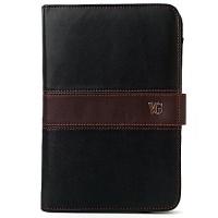 Brown with Black Executive Book-Style Leather Portfolio Jacket Case Cover for Barnes & Noble Nook Tablet and Nook Color e-Reader Brown with Black Executive Book-Style Leather Portfolio Jacket Case Cover for Barnes & Noble Nook Tablet and Nook Color e-Reader