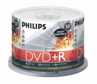 Philips 4.7GB 16X Inkjet Printable DVD+R (50pk Spindle, White) Philips 4.7GB 16X Inkjet Printable DVD+R (50pk Spindle, White)