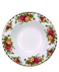 This popular bone china pattern surrounds blooming sprays of colorful English roses with hand-applied bands of 22K gold. Safe for use in the dishwasher, oven and freezer. Manufacturer's two-year warranty. This popular bone china pattern surrounds blooming sprays of colorful English roses with hand-applied bands of 22K gold. Safe for use in the dishwasher, oven and freezer. Manufacturer's two-year warranty.
