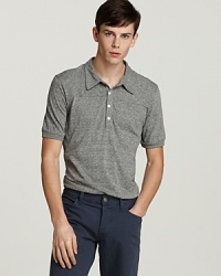 A smart polo from ABBOT + MAIN will become a quick favorite in versatile gray heather.