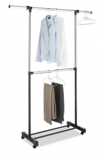 Whitmor 6021-3081-BB Adjustable Two Rod Garment Rack Whitmor 6021-3081-BB Adjustable Two Rod Garment Rack