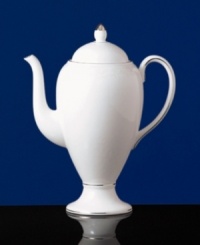 A white-on-white snowy floral design gives the St. Moritz collection pristine elegance. A delicate beaded outline surrounds an edging of rich platinum. A white-on-white snowy floral design gives the St. Moritz collection pristine elegance. A delicate beaded outline surrounds an edging of rich platinum.
