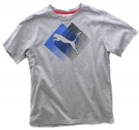Puma - Boys 8-20 Linear Cat Tee, Heather Grey, Large Puma - Boys 8-20 Linear Cat Tee, Heather Grey, Large