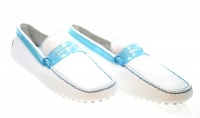 TOD'S Mocas.Rip.Plast. Gommini Leather/Plastic White Moccasins Sz 39 7BA212 TOD'S Mocas.Rip.Plast. Gommini Leather/Plastic White Moccasins Sz 39 7BA212
