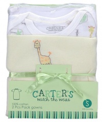 Carter's Watch the Wear Gentle Giraffe 2-Pack Unisex Gowns (Size 0-3M) - neutral, 0 - 3 months Carter's Watch the Wear Gentle Giraffe 2-Pack Unisex Gowns (Size 0-3M) - neutral, 0 - 3 months