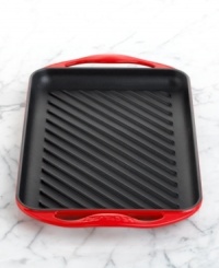 Now you can cut the fat and retain the flavor of your favorite foods. The deep ribs in this grill separate the fats from the food for healthier cooking and eating. Constructed of porcelain enameled cast iron with a ribbed base to sear foods evenly and provide authentic char lines. Suitable on top of the stove or in the broiler… now even a rainy day won't keep you from enjoying your barbecue favorites. Limited lifetime warranty. Now you can cut the fat and retain the flavor of your favorite foods. The deep ribs in this grill separate the fats from the food for healthier cooking and eating. Constructed of porcelain enameled cast iron with a ribbed base to sear foods evenly and provide authentic char lines. Suitable on top of the stove or in the broiler… now even a rainy day won't keep you from enjoying your barbecue favorites. Limited lifetime warranty.