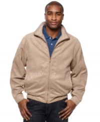 Add some sophistication to your outerwear wardrobe with this microsuede jacket from Weatherproof. Add some sophistication to your outerwear wardrobe with this microsuede jacket from Weatherproof.