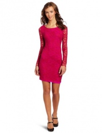 Rampage Juniors Long Sleeve Lace Dress, Pink, X-Large Rampage Juniors Long Sleeve Lace Dress, Pink, X-Large