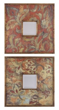 Uttermost 13621 19-Inch by 19-Inch Colorful Flowers Set of Two Mirrors Uttermost 13621 19-Inch by 19-Inch Colorful Flowers Set of Two Mirrors