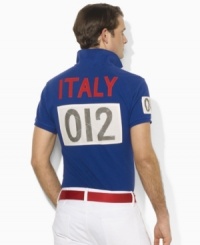 Celebrate the spirit of the 2012 Olympic Games with an iconic rugby shirt in breathable cotton mesh, finished with a bold country details and Ralph Lauren's signature Big Pony. Celebrate the spirit of the 2012 Olympic Games with an iconic rugby shirt in breathable cotton mesh, finished with a bold country details and Ralph Lauren's signature Big Pony.