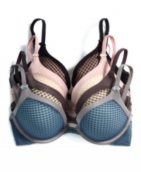 Sexy...and sweet. DKNY's Embellished Super Sleek push up bra features underwire push up cups with fishnet lace overlay and satin trim. Style #458148 Sexy...and sweet. DKNY's Embellished Super Sleek push up bra features underwire push up cups with fishnet lace overlay and satin trim. Style #458148