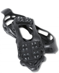 Slip on these ice shoe grippers by Travel Gear onto your shoes to prevent yourself from skidding on the ice. Slip on these ice shoe grippers by Travel Gear onto your shoes to prevent yourself from skidding on the ice.