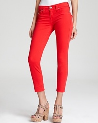 Add a potent pop of collar to your denim repertoire with these True Religion skinny cropped jeans, finished with the brand's signature back flap pockets. Add a potent pop of collar to your denim repertoire with these True Religion skinny cropped jeans, finished with the brand's signature back flap pockets.