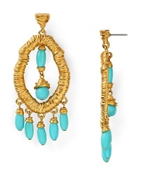 Exotic-jewels are big news this season, and T Tahari's gold-tone drop earrings are an easy way to nod to the trend. Slip on these detailed danglers to update your style. Exotic-jewels are big news this season, and T Tahari's gold-tone drop earrings are an easy way to nod to the trend. Slip on these detailed danglers to update your style.