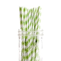 Dress My Cupcake Kiwi Green Striped Paper Straws, 25-Pack Dress My Cupcake Kiwi Green Striped Paper Straws, 25-Pack