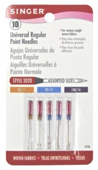 Singer 10-Pack Regular Point Machine Needles Assorted, 4 Size 80/11, 4 Size 90/14 and 2 Size 100/16 Singer 10-Pack Regular Point Machine Needles Assorted, 4 Size 80/11, 4 Size 90/14 and 2 Size 100/16