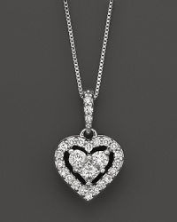 Diamond Heart Pendant, in 14Kt White Gold, .25 ct. tw.