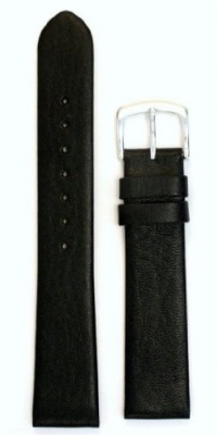 Men's Genuine Italian Leather Watchband Black 17mm Watch Band