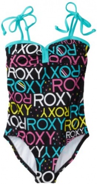 Roxy Kids Girls 2-6X Roxy Teenie Wahine Bandeau 1 Piece Swimsuit, New Black, 4 Roxy Kids Girls 2-6X Roxy Teenie Wahine Bandeau 1 Piece Swimsuit, New Black, 4