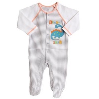 ABSORBA Baby-boys Newborn Dino Raglan Sleeve Footie ABSORBA Baby-boys Newborn Dino Raglan Sleeve Footie
