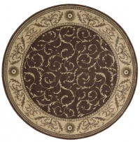 Nourison Zanibar Traditional Floral Mocca 5.6-Feet by 5.6-Feet Polyacrylic Area Rug Nourison Zanibar Traditional Floral Mocca 5.6-Feet by 5.6-Feet Polyacrylic Area Rug