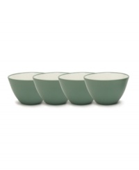 This lush green set of four mini bowls are perfect for rice, dips or soups. Mix and match this simple, versatile stoneware with the other shades of Colorwave dinnerware for a unique table setting in your favorite hues. This lush green set of four mini bowls are perfect for rice, dips or soups. Mix and match this simple, versatile stoneware with the other shades of Colorwave dinnerware for a unique table setting in your favorite hues.