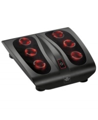 Get off your feet and into a world of relaxation with 6 rotating Shiatsu heads and soothing heat that take a stand against sore soles and cramped toes by working on both feet at the same time for total reinvigoration. 1-year warranty. Model MSG-F110. Get off your feet and into a world of relaxation with 6 rotating Shiatsu heads and soothing heat that take a stand against sore soles and cramped toes by working on both feet at the same time for total reinvigoration. 1-year warranty. Model MSG-F110.