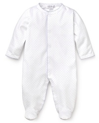Crafted in the softest cotton fabric, Kissy Kissy's polka dot footie provides the coziest comfort for your newborn. Crafted in the softest cotton fabric, Kissy Kissy's polka dot footie provides the coziest comfort for your newborn.