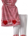 Bonnie Baby Girls Infant Red Stripe Legging Set