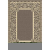 Safavieh Courtyard Collection CY2965-3009 Brown and Natural Indoor/Outdoor Round Area Rug, 5-Feet 3-Inch