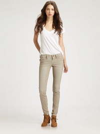 Weekend-ready skinnies with the stretchy fit you love and the soft corduroy finish you crave. THE FITMedium rise, about 7½Inseam, about 30THE DETAILSZip flyFive-pocket style70% cotton/27% polyester/3% spandexMachine washMade in USA of imported fabricModel shown is 5'11 (178cm) wearing US size 4. Weekend-ready skinnies with the stretchy fit you love and the soft corduroy finish you crave. THE FITMedium rise, about 7½Inseam, about 30THE DETAILSZip flyFive-pocket style70% cotton/27% polyester/3% spandexMachine washMade in USA of imported fabricModel shown is 5'11 (178cm) wearing US size 4.