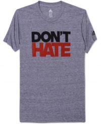 Get your message across with this graphic t-shirt from adidas. Get your message across with this graphic t-shirt from adidas.