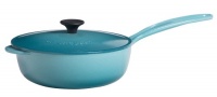 Le Creuset Enameled Cast-Iron 2-1/4-Quart Saucier Pan, Caribbean Le Creuset Enameled Cast-Iron 2-1/4-Quart Saucier Pan, Caribbean