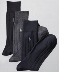 Ribbed for comfort and lightweight, these comfortable dress socks stretch over the calf and stay in place all day long. Ribbed for comfort and lightweight, these comfortable dress socks stretch over the calf and stay in place all day long.